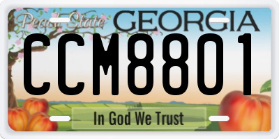 GA license plate CCM8801