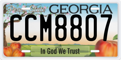 GA license plate CCM8807