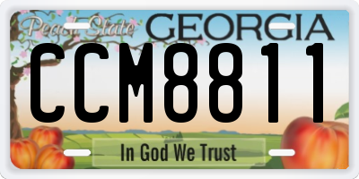 GA license plate CCM8811