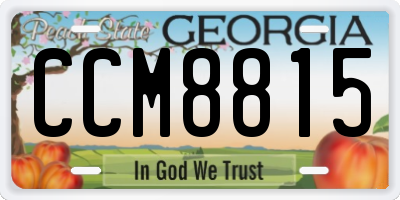 GA license plate CCM8815