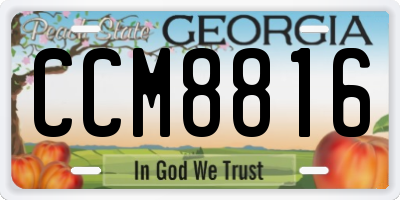 GA license plate CCM8816