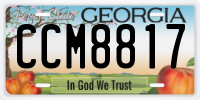 GA license plate CCM8817