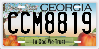 GA license plate CCM8819
