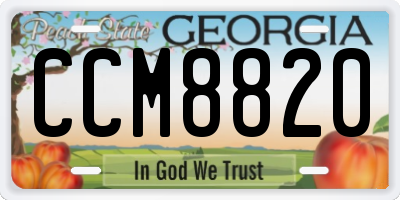 GA license plate CCM8820