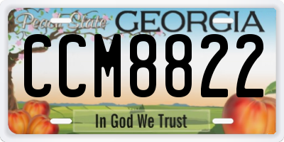 GA license plate CCM8822