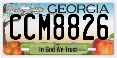 GA license plate CCM8826