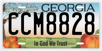 GA license plate CCM8828