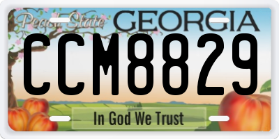 GA license plate CCM8829