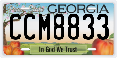 GA license plate CCM8833