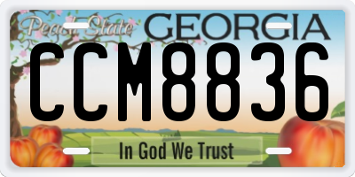 GA license plate CCM8836