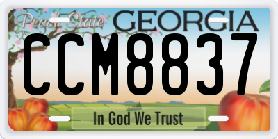 GA license plate CCM8837