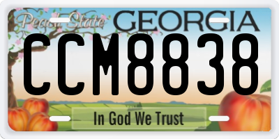 GA license plate CCM8838
