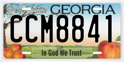GA license plate CCM8841