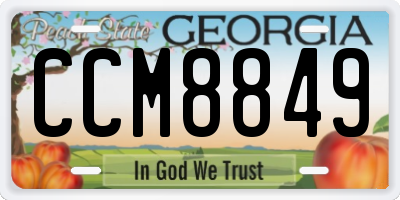 GA license plate CCM8849