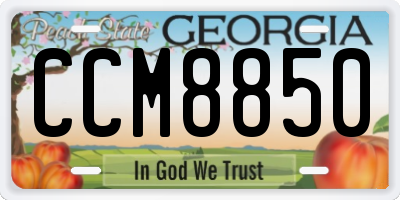GA license plate CCM8850