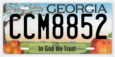 GA license plate CCM8852
