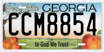 GA license plate CCM8854