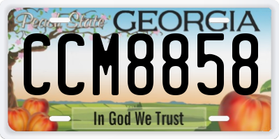GA license plate CCM8858