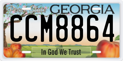 GA license plate CCM8864