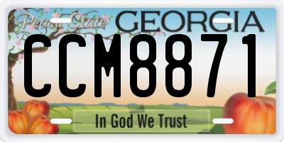 GA license plate CCM8871