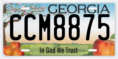 GA license plate CCM8875
