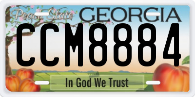 GA license plate CCM8884
