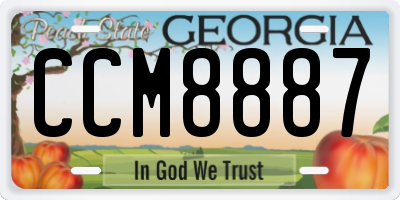 GA license plate CCM8887
