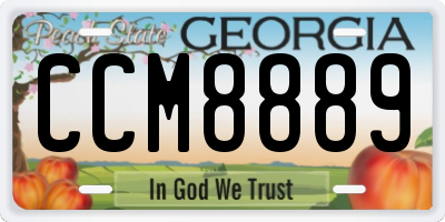 GA license plate CCM8889