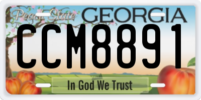 GA license plate CCM8891