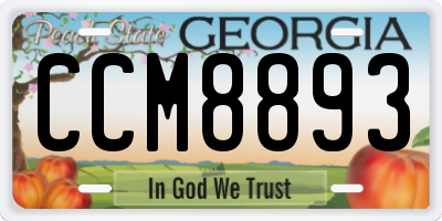 GA license plate CCM8893