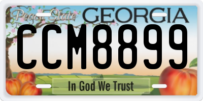 GA license plate CCM8899
