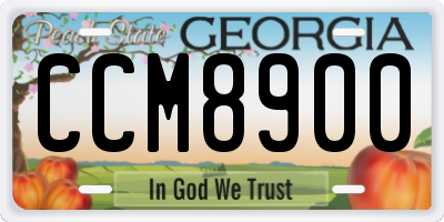 GA license plate CCM8900