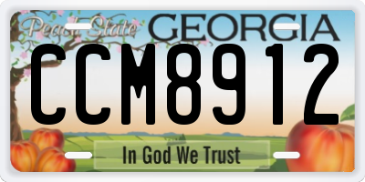 GA license plate CCM8912