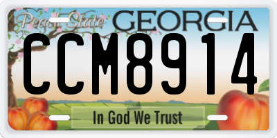 GA license plate CCM8914