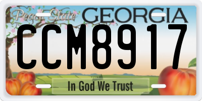 GA license plate CCM8917