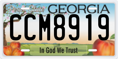GA license plate CCM8919