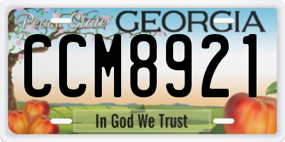 GA license plate CCM8921