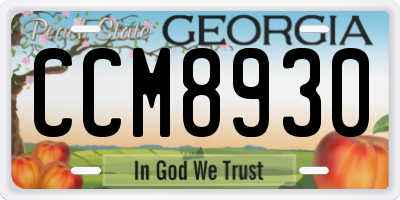 GA license plate CCM8930