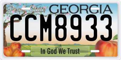 GA license plate CCM8933