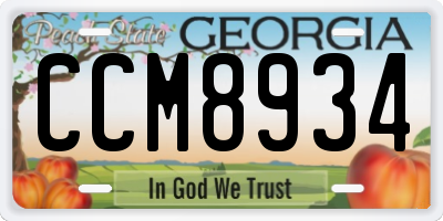 GA license plate CCM8934
