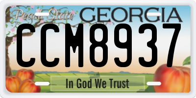 GA license plate CCM8937