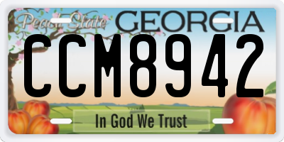 GA license plate CCM8942