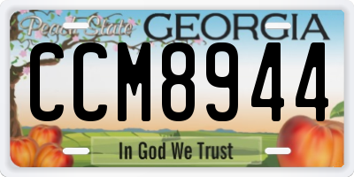 GA license plate CCM8944