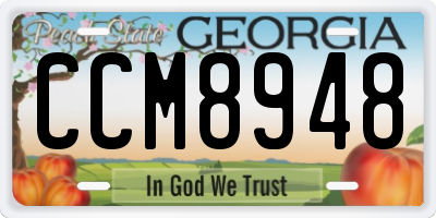 GA license plate CCM8948