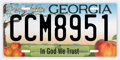 GA license plate CCM8951