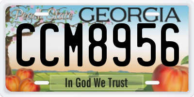 GA license plate CCM8956