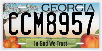 GA license plate CCM8957