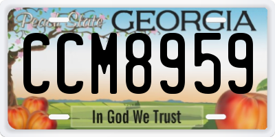 GA license plate CCM8959