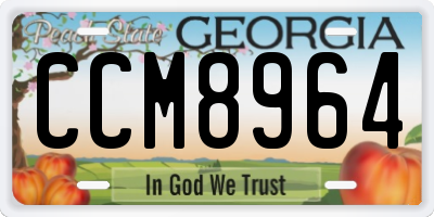 GA license plate CCM8964