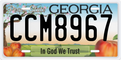 GA license plate CCM8967